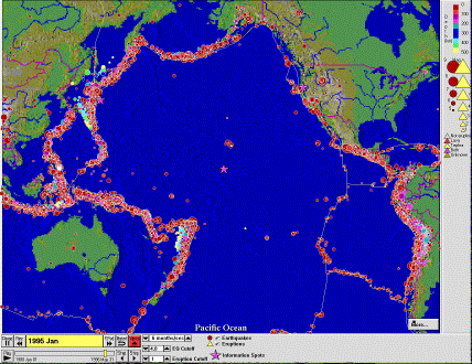 Seismicity around the Pacific plate