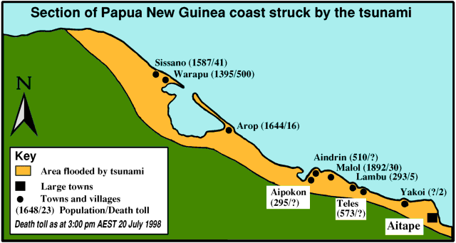 Location of PNG tsunami - 23Kb